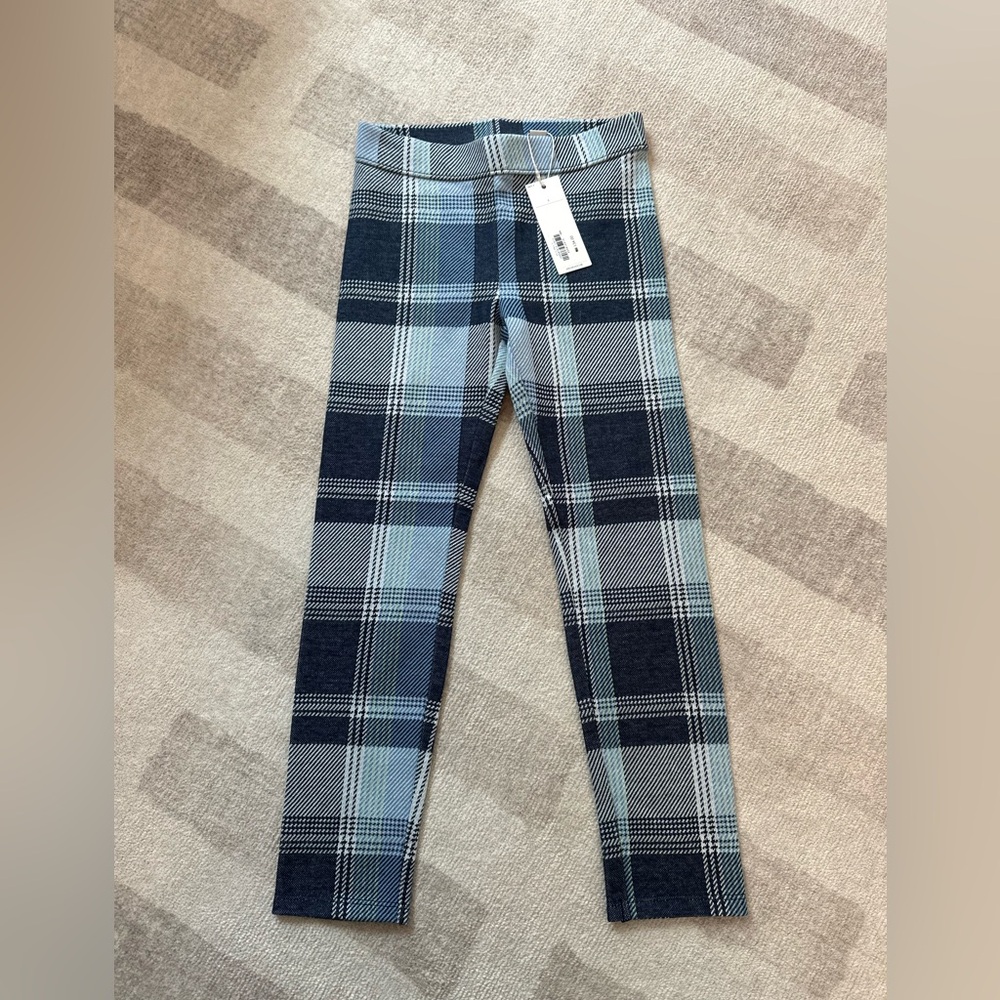 Janie and Jack Girls Plaid Jacquard Pant Skyline Blue Plaid NWT (Sz 6)